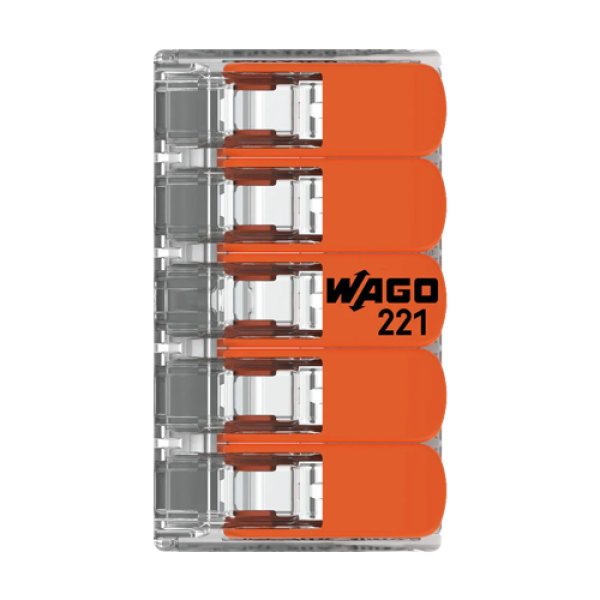 Conector derivatie 5 fire, max. 4 mm² (25 buc.) - WAGO 221-415 Conector derivatie 5 fire, max. 4 mm² (25 buc.) - WAGO 221-415