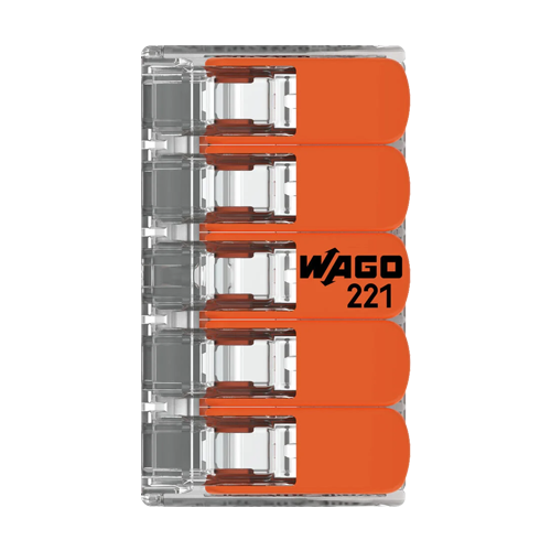 Conector derivatie 5 fire, max. 4 mmÂ² (25 buc.) - WAGO 221-415