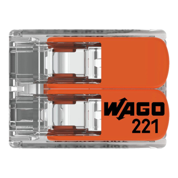 Conector derivatie 2 fire, max. 6 mmÂ² (50 buc.) - WAGO 221-612