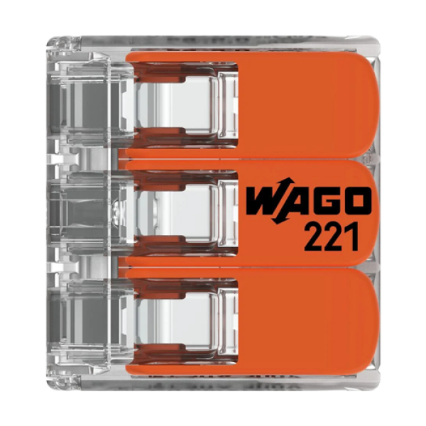 Conector derivatie 3 fire, max. 6 mmÂ² (30 buc.) - WAGO 221-613