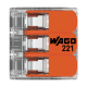 Conector derivatie 3 fire, max. 6 mmÂ² (30 buc.) - WAGO 221-613