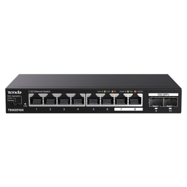 Switch 8 x RJ45 2.5G, 2 x SFP+ 10G - TENDA TND-TEM2010X Switch 8 x RJ45 2.5G, 2 x SFP+ 10G - TENDA TND-TEM2010X