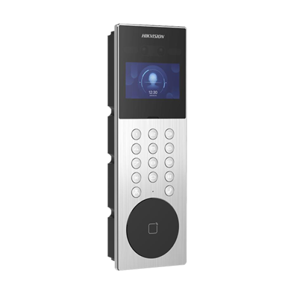 Videointerfon TCP/IP pentru blocuri si spatii birouri, 4.3' touch screen, 2x 2MP, Recunoastere faciala, Card, Alarma - HIKVISION DS-KD9203-ME6 Videointerfon TCP/IP pentru blocuri si spatii birouri, 4.3' touch screen, 2x 2MP, Recunoastere faciala, Card, Alarma - HIKVISION DS-KD9203-ME6