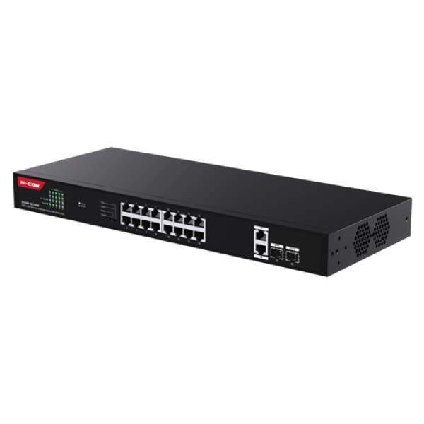 Switch 16 porturi Gigabit PoE, 2 x RJ45 Gigabit Uplink, 2 x SFP Gigabit, 1U - IP-COM G1120P-16-250W Switch 16 porturi Gigabit PoE, 2 x RJ45 Gigabit Uplink, 2 x SFP Gigabit, 1U - IP-COM G1120P-16-250W