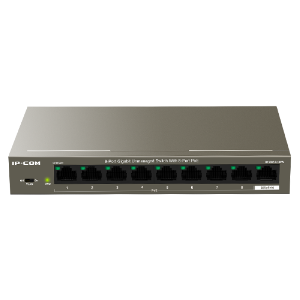 Switch 8 porturi Gigabit PoE, 1 x RJ45 Gigabit Uplink - IP-COM G1109P-8-102W Switch 8 porturi Gigabit PoE, 1 x RJ45 Gigabit Uplink - IP-COM G1109P-8-102W