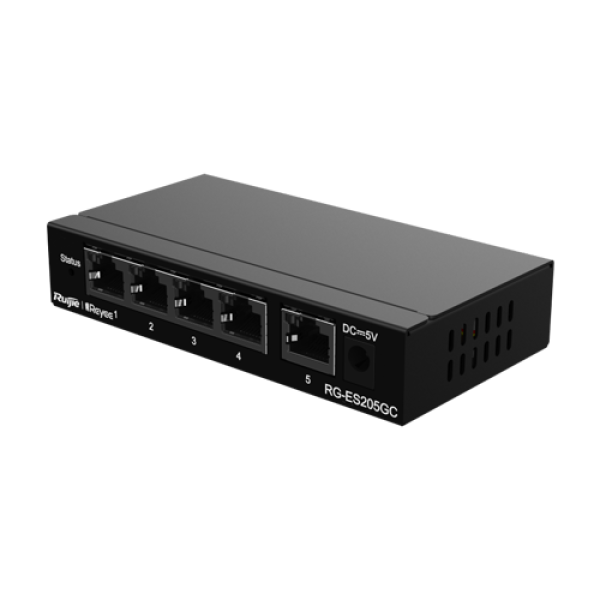 Switch 5 porturi RJ45 Gigabit, L2 Cloud Management - Ruijie RG-ES205GC Switch 5 porturi RJ45 Gigabit, L2 Cloud Management - Ruijie RG-ES205GC