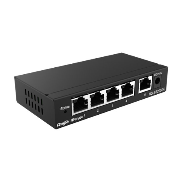 Switch 5 porturi RJ45 Gigabit, L2 Cloud Management - Ruijie RG-ES205GC Switch 5 porturi RJ45 Gigabit, L2 Cloud Management - Ruijie RG-ES205GC