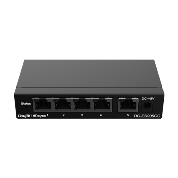 Switch 5 porturi RJ45 Gigabit, L2 Cloud Management - Ruijie RG-ES205GC Switch 5 porturi RJ45 Gigabit, L2 Cloud Management - Ruijie RG-ES205GC