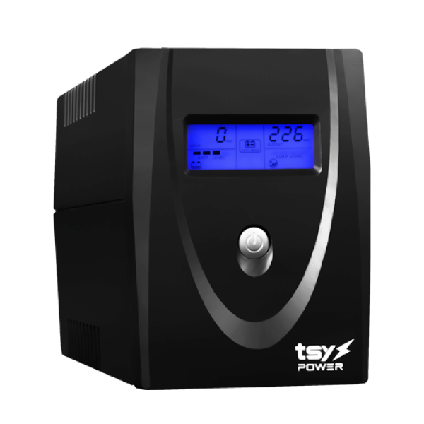 UPS TSY Power, 600VA/360W, LCD, AVR-Repornire automata, Management, 2 x Schuko, 2 x RJ45, 1 X USB type B TSY-MP-0K6-LCD