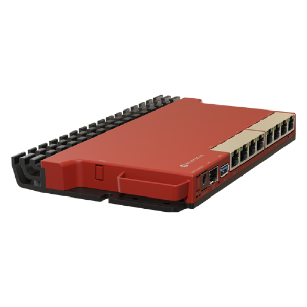 Router 8 porturi Gigabit, 1 port PoE IN, 1 port PoE Out, SFP 2.5G, NAND, USB, 1U - MikroTik L009UiGS-RM