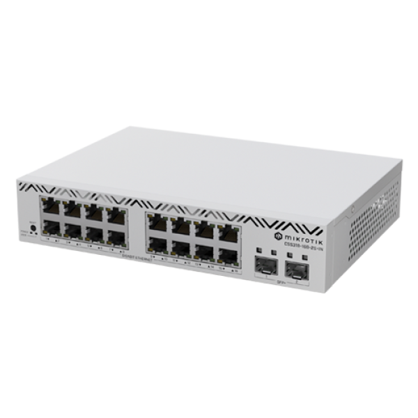 Cloud Smart Switch, 16 x Gigabit, 2 x SFP+ 10Gbps, 1U - Mikrotik CSS318-16G-2S+IN