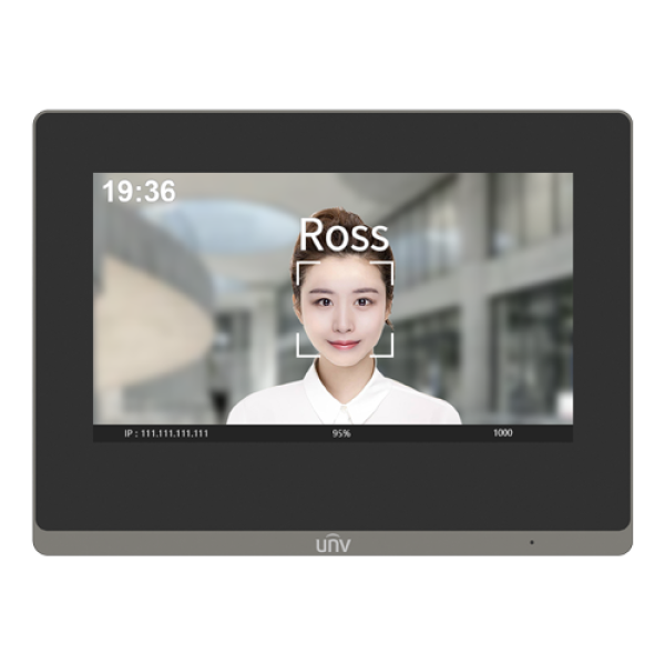 Monitor videointerfon TCP/IP, LCD TFT Touch Screeen 7 inch, PoE, WiFi - UNV OEI-372S-H-W