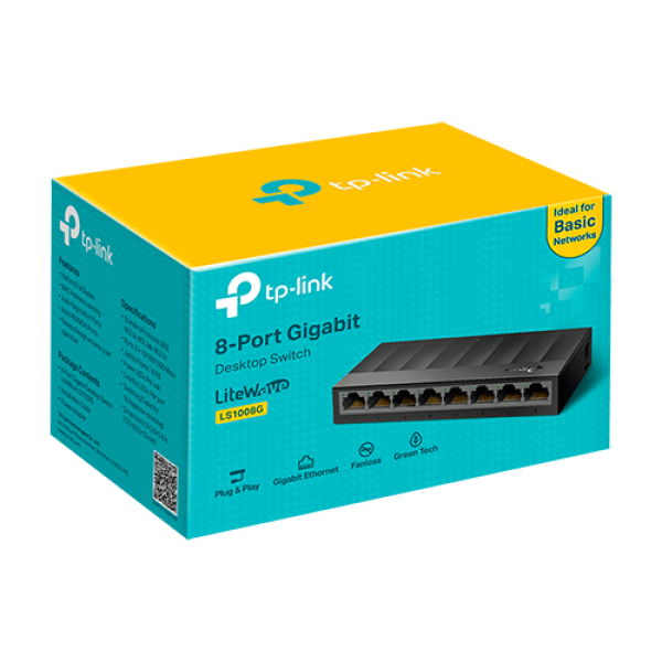 Switch LiteWave LS1008G, 8 porturi RJ45 Gigabit, Unmanaged - TP-Link LS1008G Switch LiteWave LS1008G, 8 porturi RJ45 Gigabit, Unmanaged - TP-Link LS1008G
