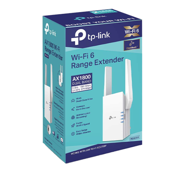 Wireless Range Extender TP-Link RE605X Wi-Fi 6 Dual-Band Gigabit AX1800 - TP-LINK RE605X Wireless Range Extender TP-Link RE605X Wi-Fi 6 Dual-Band Gigabit AX1800 - TP-LINK RE605X