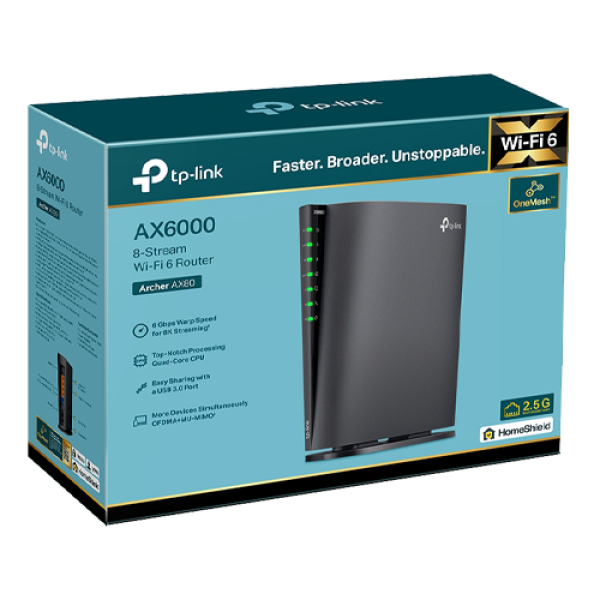 Router Wireless TP-Link Archer AX80 AX6000 Dual-Band Wi-Fi 6 Port 2.5G ArcherAX80