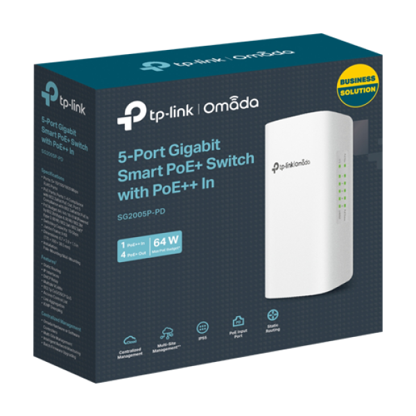 Switch exterior 4 porturi PoE RJ45 Gigabit, 1 x RJ45 1G PoE IN, L2 Management, IP55 - TP-Link Omada SG2005P-PD Switch exterior 4 porturi PoE RJ45 Gigabit, 1 x RJ45 1G PoE IN, L2 Management, IP55 - TP-Link Omada SG2005P-PD