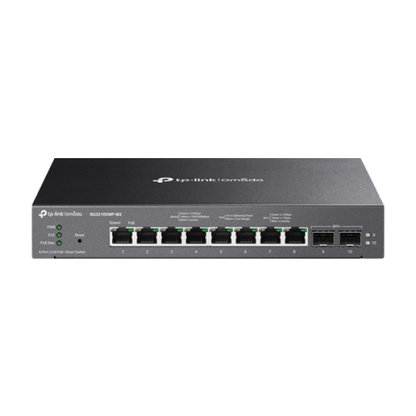 Switch 8 porturi PoE RJ45 2.5G, 2 x SFP+ 10G, L2 Management - TP-Link Omada SG2210XMP-M2