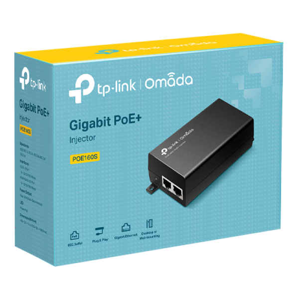 Injector PoE+, 2 x RJ45 Gigabit, 30W - TP-Link Omada POE160S Injector PoE+, 2 x RJ45 Gigabit, 30W - TP-Link Omada POE160S
