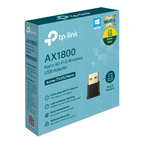 Adaptor USB wireless TP-LINK Archer TX20U Nano AX1800 Nano Wi-Fi 6 - TP-LINK ArcherTX20UNano Adaptor USB wireless TP-LINK Archer TX20U Nano AX1800 Nano Wi-Fi 6 - TP-LINK ArcherTX20UNano