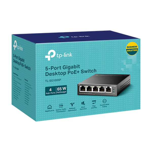 Switch 4 porturi PoE Gigabit, 1 port RJ45 Gigabit, Unmanaged - TP-Link TL-SG1005P Switch 4 porturi PoE Gigabit, 1 port RJ45 Gigabit, Unmanaged - TP-Link TL-SG1005P