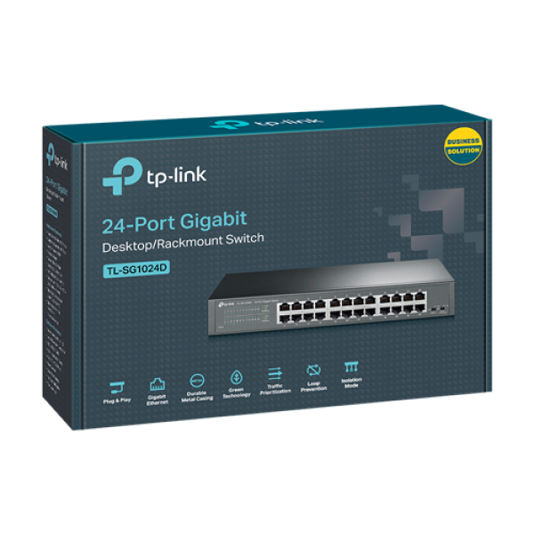 Switch 24 porturi RJ45 Gigabit, Unmanaged, 1U - TP-Link TL-SG1024D