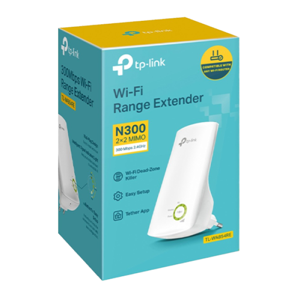 Wireless Range Extender Wi-Fi TP-LINK TL-WA854RE, 300Mbps, LED control - TP-LINK TL-WA854RE Wireless Range Extender Wi-Fi TP-LINK TL-WA854RE, 300Mbps, LED control - TP-LINK TL-WA854RE