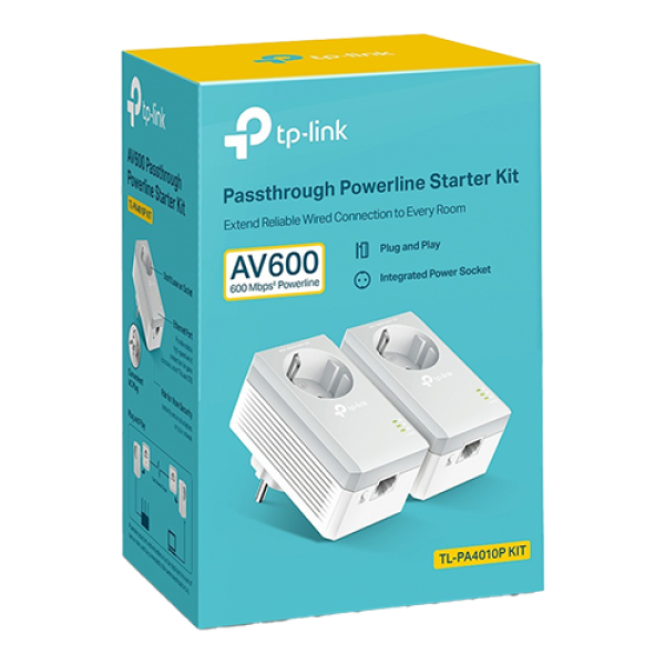 Starter kit Powerline TP-LINK TL-PA4010PKIT AV600 Passthrough - TP-LINK TL-PA4010PKIT Starter kit Powerline TP-LINK TL-PA4010PKIT AV600 Passthrough - TP-LINK TL-PA4010PKIT