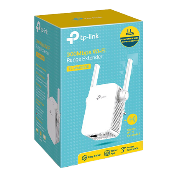 Wireless Range Extender Wi-Fi TP-LINK, TL-WA855RE, Wi-Fi 4 TL-WA855RE Wireless Range Extender Wi-Fi TP-LINK, TL-WA855RE, Wi-Fi 4 TL-WA855RE
