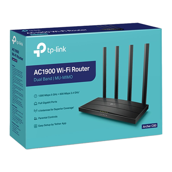 Router Wireless TP-Link Archer C80 Beamforming OneMesh AC1900 ArcherC80 Router Wireless TP-Link Archer C80 Beamforming OneMesh AC1900 ArcherC80