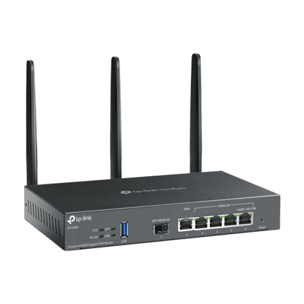 Router VPN, Wi-Fi 6, AX3000, 1 x SFP Gigabit, 5 x RJ45 Gigabit, 1 x USB - TP-Link Omada ER706W