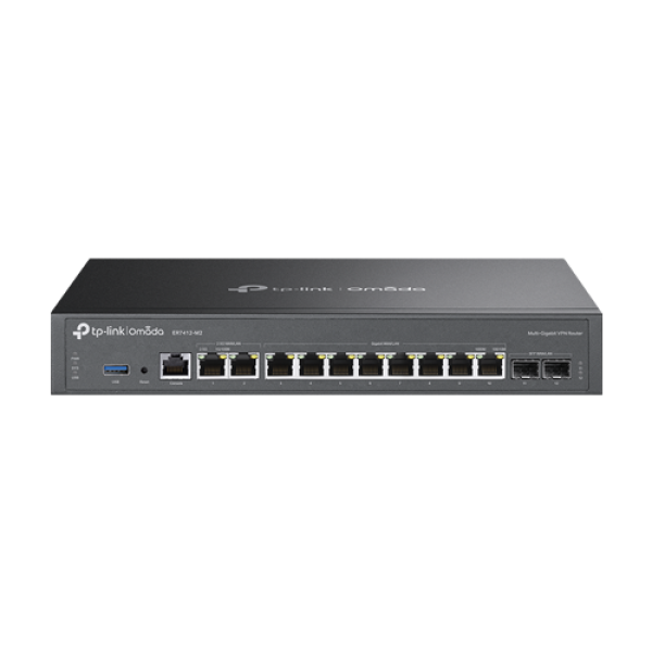 Router VPN, 2 x RJ45 2.5G, 2 x SFP Gigabit, 8 x RJ45 Gigabit, 1 x USB, 1U - TP-Link Omada ER7412-M2