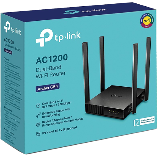Router wireless TP-Link Archer C54 AC1200, Dual band, 4 antene ArcherC54 Router wireless TP-Link Archer C54 AC1200, Dual band, 4 antene ArcherC54