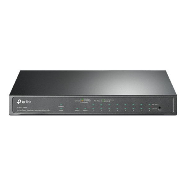Switch 8 porturi PoE+ Gigabit, 1 x RJ45 Gigabit, 1 x Combo SFP/RJ45 Gigabit, Managed - TP-Link TL-SG1210MPE