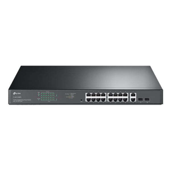 Switch 16 porturi PoE+ Gigabit, 2 porturi RJ45 Gigabit, 2 x Combo SFP Gigabit, Managed - TP-Link TL-SG1218MPE Switch 16 porturi PoE+ Gigabit, 2 porturi RJ45 Gigabit, 2 x Combo SFP Gigabit, Managed - TP-Link TL-SG1218MPE