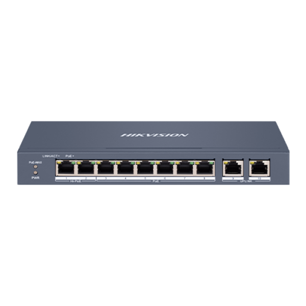 Switch 8 porturi 100 Mbps, PoE at/bf/bt, Smart Management - HIKVISION DS-3E1310HP-EI