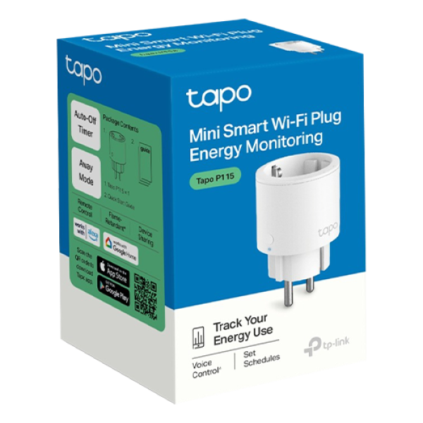 Priza inteligenta TP-LINK Tapo P115,(1 bucata) Wi-Fi, 3680W, 16A - TP-LINK TapoP115(1-pack)