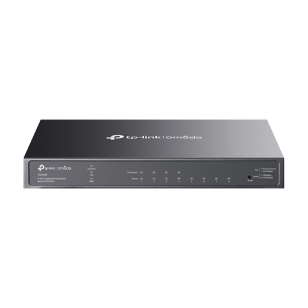 Switch 4 porturi RJ45 Gigabit PoE, 4 x RJ45 Gigabit, Buget PoE 62W, Management - TP-Link Omada SG2008P