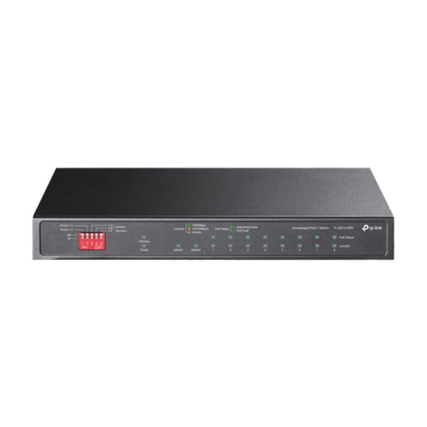 Switch 2 x RJ45 1G PoE++, 6 x RJ45 1G PoE+, 1 x RJ45 1G, 1 x combo RJ45/SFP 1G, Unmanaged - TP-Link TL-SG1210PP