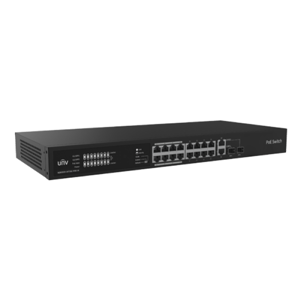 Switch 16 porturi PoE, 2 x Combo Uplink RJ45, Unmanaged - UNV NSW2020-16T2GC-POE-IN