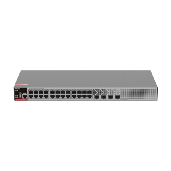Switch 24 porturi RJ45 1G PoE+, 4 x SFP 2.5G, L2+ Cloud Management, 1U - Ruijie RG-S2915-24GT4MS-P-L