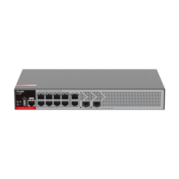 Switch 8 porturi RJ45 1G PoE+, 2 x SFP 2.5G, 2 x RJ45 1G, L2+ Cloud Management, 1U - Ruijie RG-S2915-10GT2MS-P-L