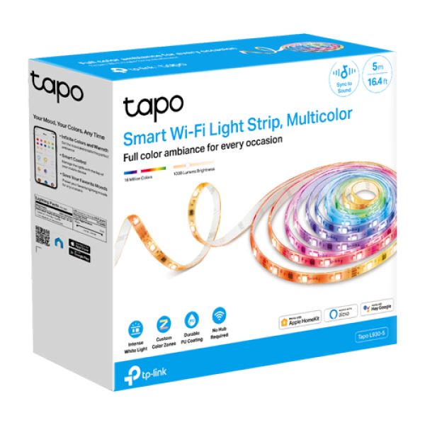 Banda LED RGBW inteligenta, 5 metri, Wi-Fi, control de la distanta - TP-LINK Tapo TapoL930-5 Banda LED RGBW inteligenta, 5 metri, Wi-Fi, control de la distanta - TP-LINK Tapo TapoL930-5