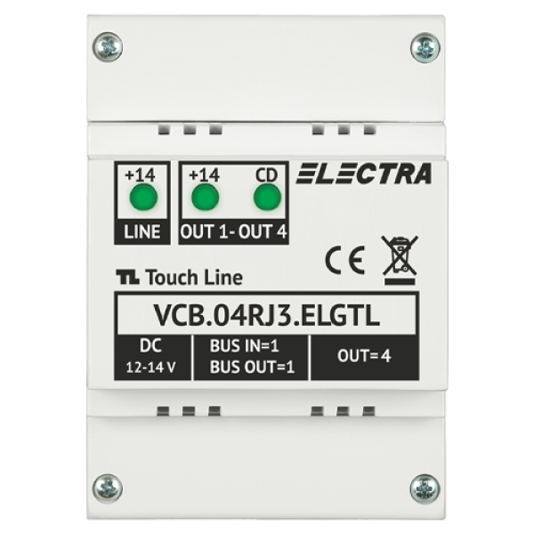 Doza derivatie video 4 iesiri, conectori RJ45, G3 - ELECTRA VCB.04RJ3.ELGTL Doza derivatie video 4 iesiri, conectori RJ45, G3 - ELECTRA VCB.04RJ3.ELGTL