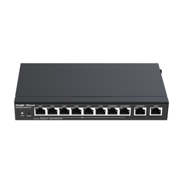 Router 8 x RJ45 1G PoE, 2 x RJ45 1G, Buget PoE 110W, Multi-WAN, Cloud Management - Ruijie RG-EG310GH-P-E