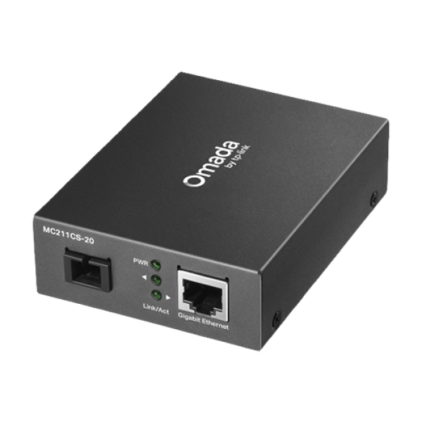 Media Convertor WDM Gigabit RJ45 - Single-mode SC Bi-directional, 20 km - TP-Link Omada MC212CS-20