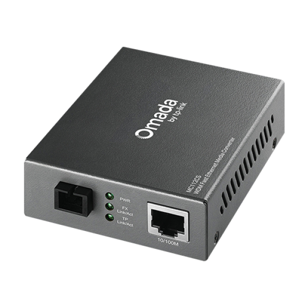 Media Convertor WDM 10/100 Mbps RJ45 - 100 Mbps Single-mode SC Bi-directional - TP-Link Omada MC112CS Media Convertor WDM 10/100 Mbps RJ45 - 100 Mbps Single-mode SC Bi-directional - TP-Link Omada MC112CS
