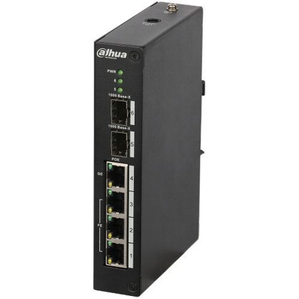 Switch Dahua PFS3206-4P-96, PoE , 4+2 porturi, Total 96W, 8000 MAC, 1000 Mbps Switch Dahua PFS3206-4P-96, PoE , 4+2 porturi, Total 96W, 8000 MAC, 1000 Mbps