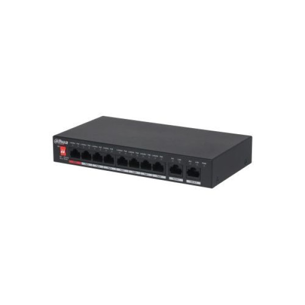 Switch Dahua PFS3010-8ET-96-V2, PoE 8 porturi, 2x Gigabit, 96W Switch Dahua PFS3010-8ET-96-V2, PoE 8 porturi, 2x Gigabit, 96W