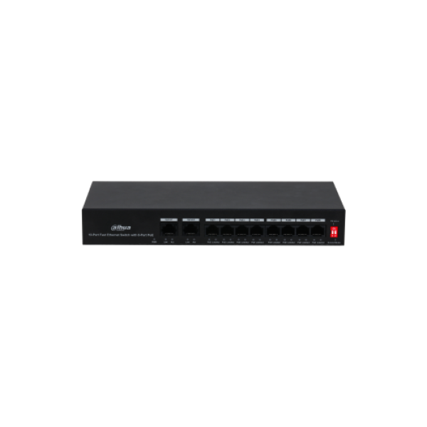Switch Dahua PFS3010-8ET-65, 10 porturi, 2000 MAC, 2 Gbps, fara management, 250 m, PoE Switch Dahua PFS3010-8ET-65, 10 porturi, 2000 MAC, 2 Gbps, fara management, 250 m, PoE
