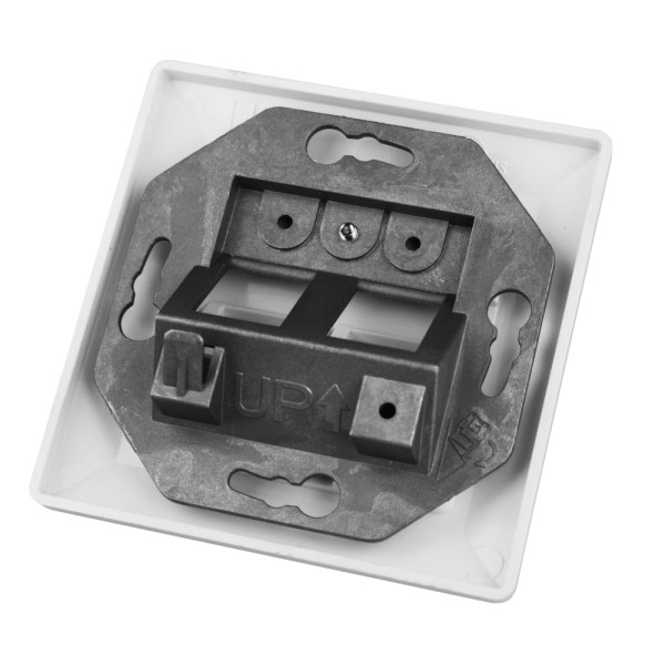 PRIZA PENTRU 2 MODULE TOOLLESS LINE, 80X80MM - HSED02UW2S PRIZA PENTRU 2 MODULE TOOLLESS LINE, 80X80MM - HSED02UW2S